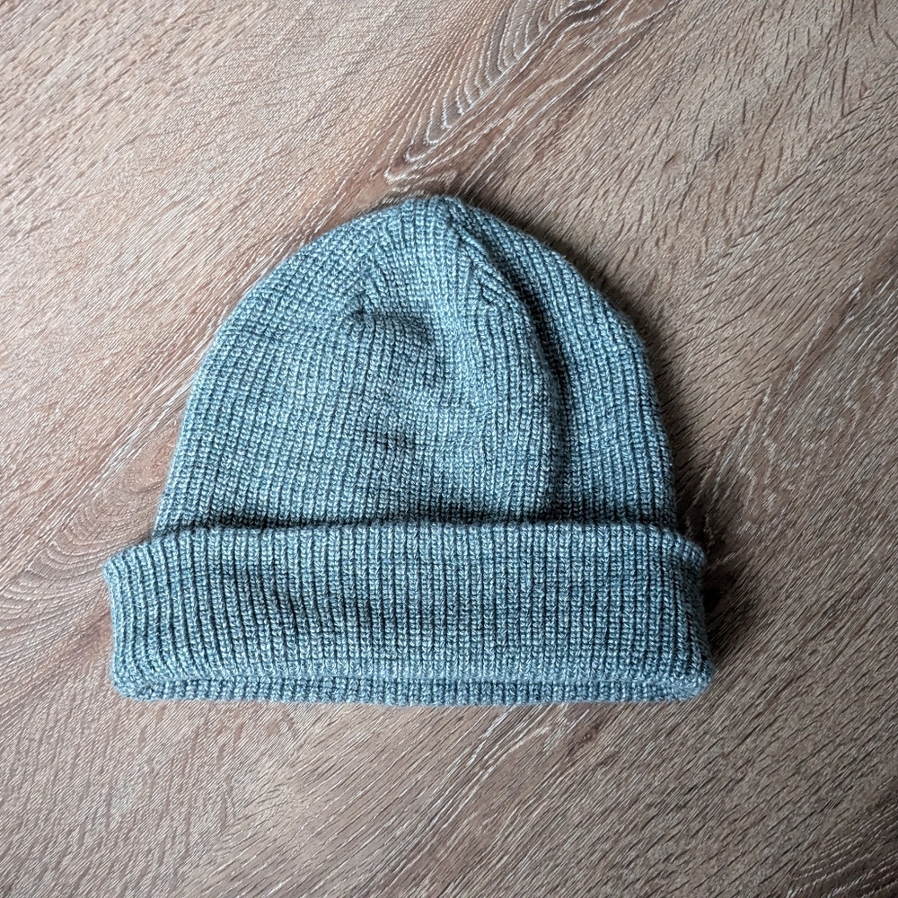 Roots Ribbed Hat Teal and White Marled Beanie Toque One Size